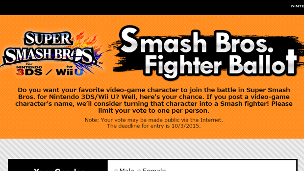 Pide cualquier personaje para que aparezca en Smash Bros.